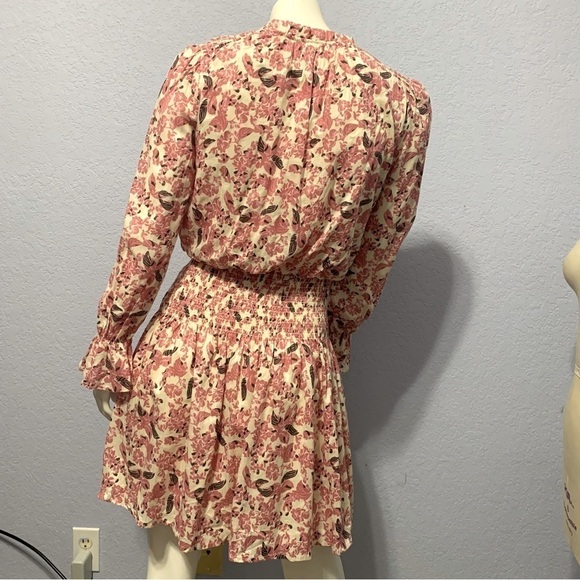 Roan + Ryan Evereve Floral V-Neck Smocked Long Sleeve Lined Mini Dress - Picture 5 of 5